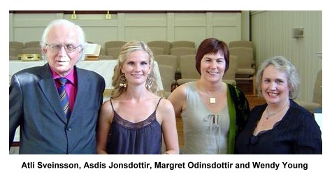 Composer Atli Sveinsson, Soprano Asdis Jonsdottir, Mezzo-soprano Margret Odinsdottir and Pianist Wendy Young